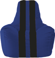 Бескаркасное кресло Flagman Спортинг С1.1-115 (синий/чёрные полоски) - 