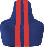 Бескаркасное кресло Flagman Спортинг С1.1-122 (синий/красные полоски) - 