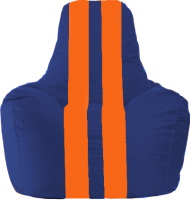 Бескаркасное кресло Flagman Спортинг С1.1-127 (синий/оранжевые полоски) - 