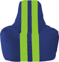 Бескаркасное кресло Flagman Спортинг С1.1-119 (синий/салатовые полоски) - 