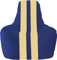 Бескаркасное кресло Flagman Спортинг С1.1-121 (синий/светло-бежевые полоски) - 