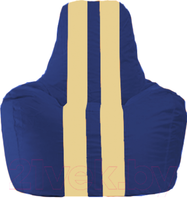 Бескаркасное кресло Flagman Спортинг С1.1-121 (синий/светло-бежевые полоски)