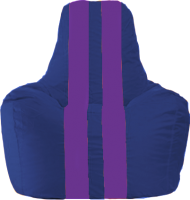 Бескаркасное кресло Flagman Спортинг С1.1-117 (синий/фиолетовые полоски) - 