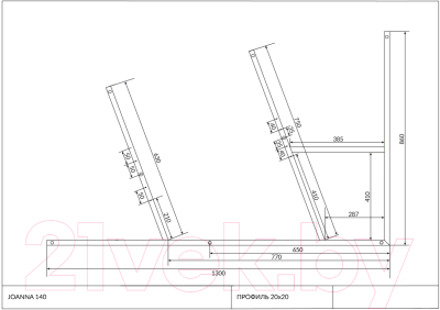 Каркас Cersanit Joanna 140 New / K-RW-JOANNA140n