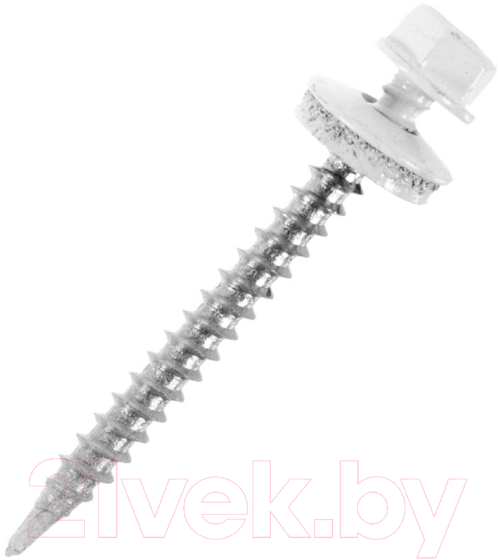 Саморез Starfix Кровельный по металлу 4.8x19 шайба с прокл. PT3 /SMC2-43395-250 (250шт, оцинкованный, RAL 9003 сигнальный белый) — фото 1