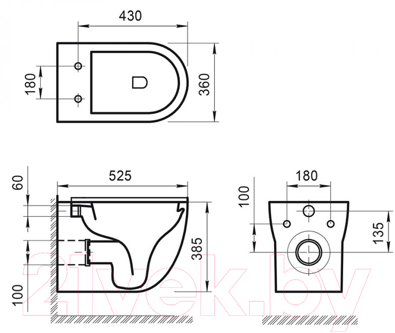 Унитаз подвесной BelBagno BB066CHR