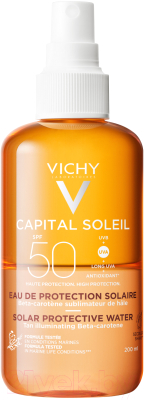 Спрей солнцезащитный Vichy Capital Soleil двухфазный активатор загара SPF50 (200мл)
