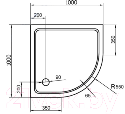 Душевой поддон Cezares TRAY-M-R-100-550-35-W