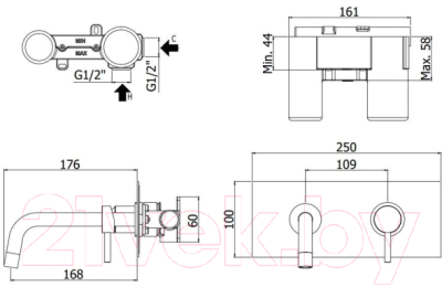 Смеситель Paffoni Light LIG101NO/M