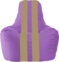Бескаркасное кресло Flagman Спортинг С1.1-104 (сиреневый/бежевые полоски) - 