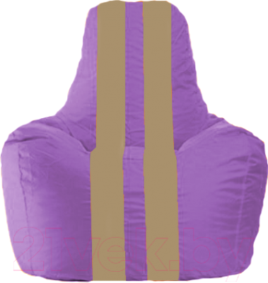 Бескаркасное кресло Flagman Спортинг С1.1-104 (сиреневый/бежевые полоски)