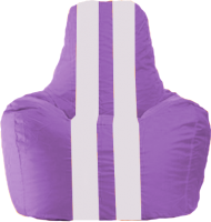 Бескаркасное кресло Flagman Спортинг С1.1-113 (сиреневый/белые полоски) - 