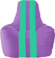Бескаркасное кресло Flagman Спортинг С1.1-112 (сиреневый/бирюзовые полоски) - 