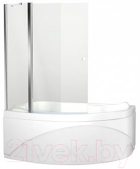Стеклянная шторка для ванны Aquanet Alfa 100x100 / NAA5142 (прозрачное стекло)