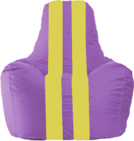 Бескаркасное кресло Flagman Спортинг С1.1-100 (сиреневый/жёлтые полоски) - 
