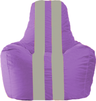 Бескаркасное кресло Flagman Спортинг С1.1-106 (сиреневый/серые полоски) - 