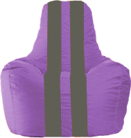 Бескаркасное кресло Flagman Спортинг С1.1-103 (сиреневый/тёмно-серые полоски) - 
