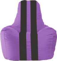 Бескаркасное кресло Flagman Спортинг С1.1-101 (сиреневый/чёрные полоски) - 