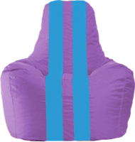 Бескаркасное кресло Flagman Спортинг С1.1-111 (сиреневый/голубые полоски) - 