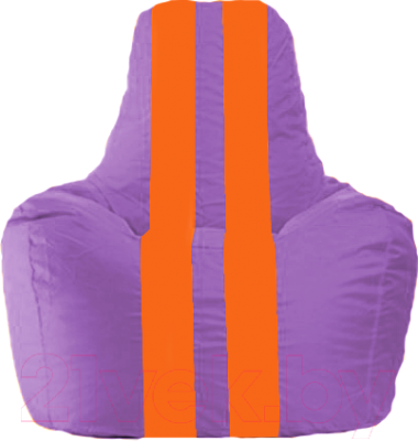 Бескаркасное кресло Flagman Спортинг С1.1-110 (сиреневый/оранжевые полоски)
