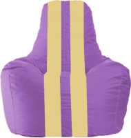 Бескаркасное кресло Flagman Спортинг С1.1-107 (сиреневый/светло-бежевыми полоски) - 