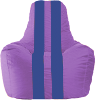Бескаркасное кресло Flagman Спортинг С1.1-105 (сиреневый/синие полоски) - 