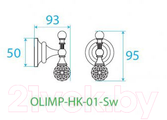 Крючок для ванной Cezares OLIMP-HK-03/24-Sw