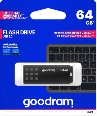 Usb flash накопитель Goodram UME3 64GB Black (UME3-0640K0R11)