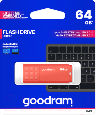 Usb flash накопитель Goodram UME3 64GB Orange (UME3-0640O0R11)