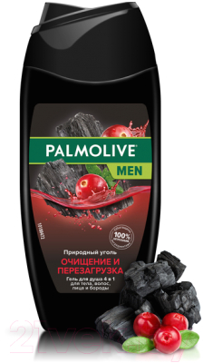 Гель для душа Palmolive Men 4 в 1 Очищение и перезагрузка Природный уголь (250мл)