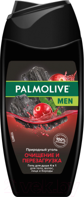 Гель для душа Palmolive Men 4 в 1 Очищение и перезагрузка Природный уголь (250мл)
