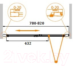 Душевая дверь Cezares RELAX-BS-80-C-Bi