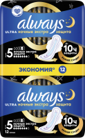 Прокладки гигиенические Always Ultra Night Duo Экстра защита (12шт, ароматизированные) - 