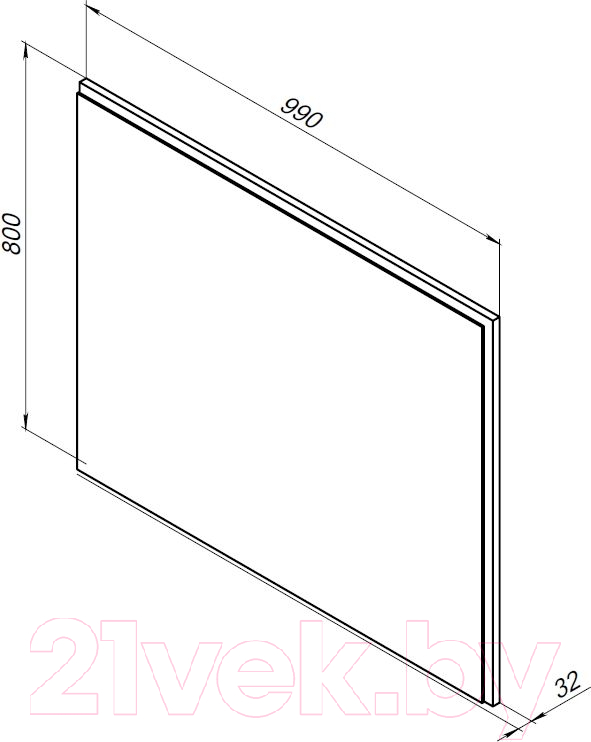 Зеркало Aquanet Nova Lite 100 / 249519 (дуб рустикальный)