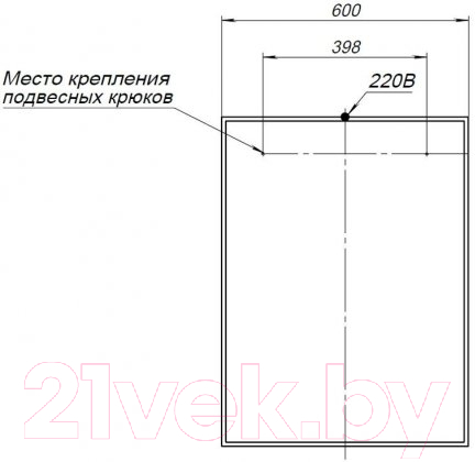 Зеркало Aquanet Nova Lite 60 / 242621 (дуб рошелье)