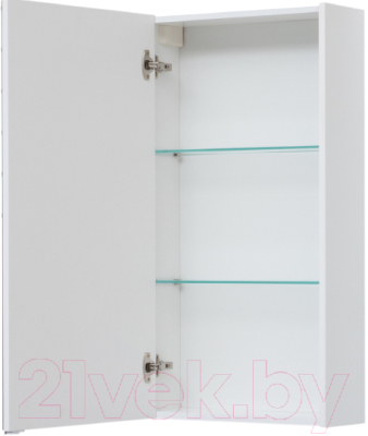 Шкаф с зеркалом для ванной Aquanet Августа 50 L / 210007 (белый)