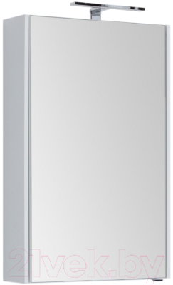 Шкаф с зеркалом для ванной Aquanet Августа 58 L / 210008 (белый)