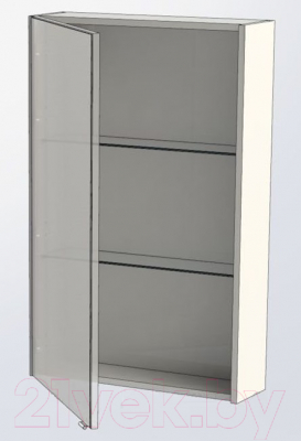 Шкаф с зеркалом для ванной Aquanet Августа 58 L / 210008 (белый)