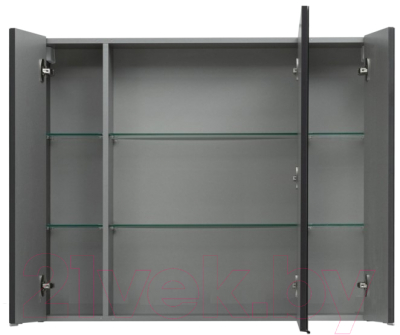 Шкаф с зеркалом для ванной Aquanet Алвита 100 / 240113 (серый антрацит)