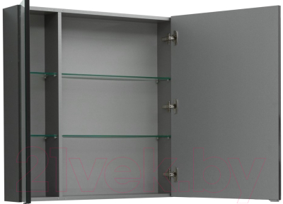 Шкаф с зеркалом для ванной Aquanet Алвита 100 / 240113 (серый антрацит)