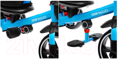 Трехколесный велосипед с ручкой Micio Veloce + / 4700946 (синий)