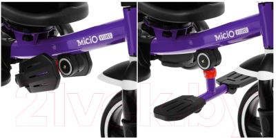 Трехколесный велосипед с ручкой Micio Veloce / 4700945 (фиолетовый)