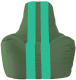 Бескаркасное кресло Flagman Спортинг С1.1-66 (тёмно-зелёный/бирюзовые полоски) - 