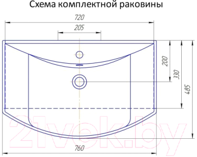 Тумба под умывальник Aquanet Ирвин 75 / 203970