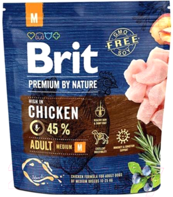 

Корм для собак Brit, Premium by Nature Adult M / 526345