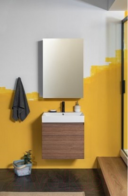 Шкаф с зеркалом для ванной Aquanet Нью Йорк 60 / 203951 (шпон ореховый)