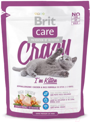 Сухой корм для кошек Brit Care Cat Crazy I'm Kitten / 132602 (400г)