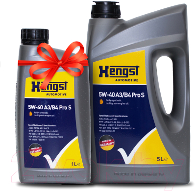 

Моторное масло Hengst, 5W40 A3/B4 Pro S