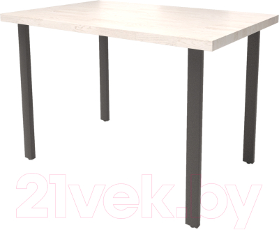 Обеденный стол Millwood Лофт Прага Л 120x70x75 (дуб белый Craft/металл черный)