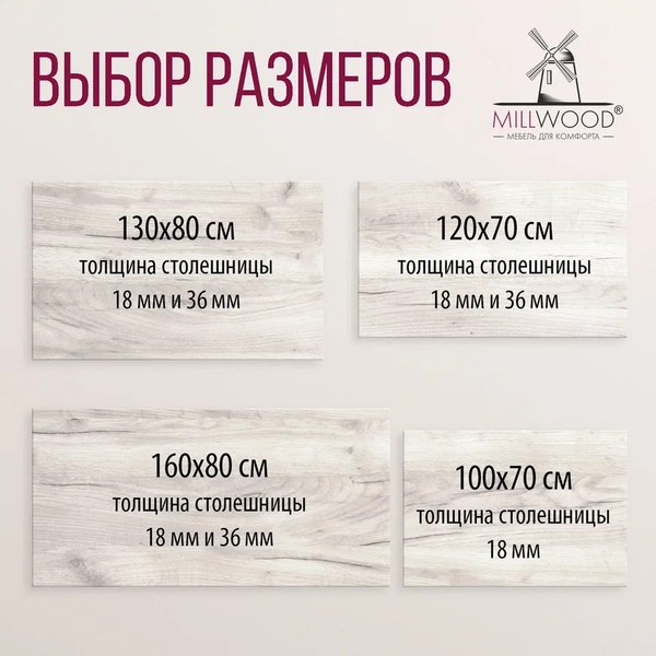 Купить Обеденный стол Millwood Лофт Прага Л 130x80x75 в Слуцке